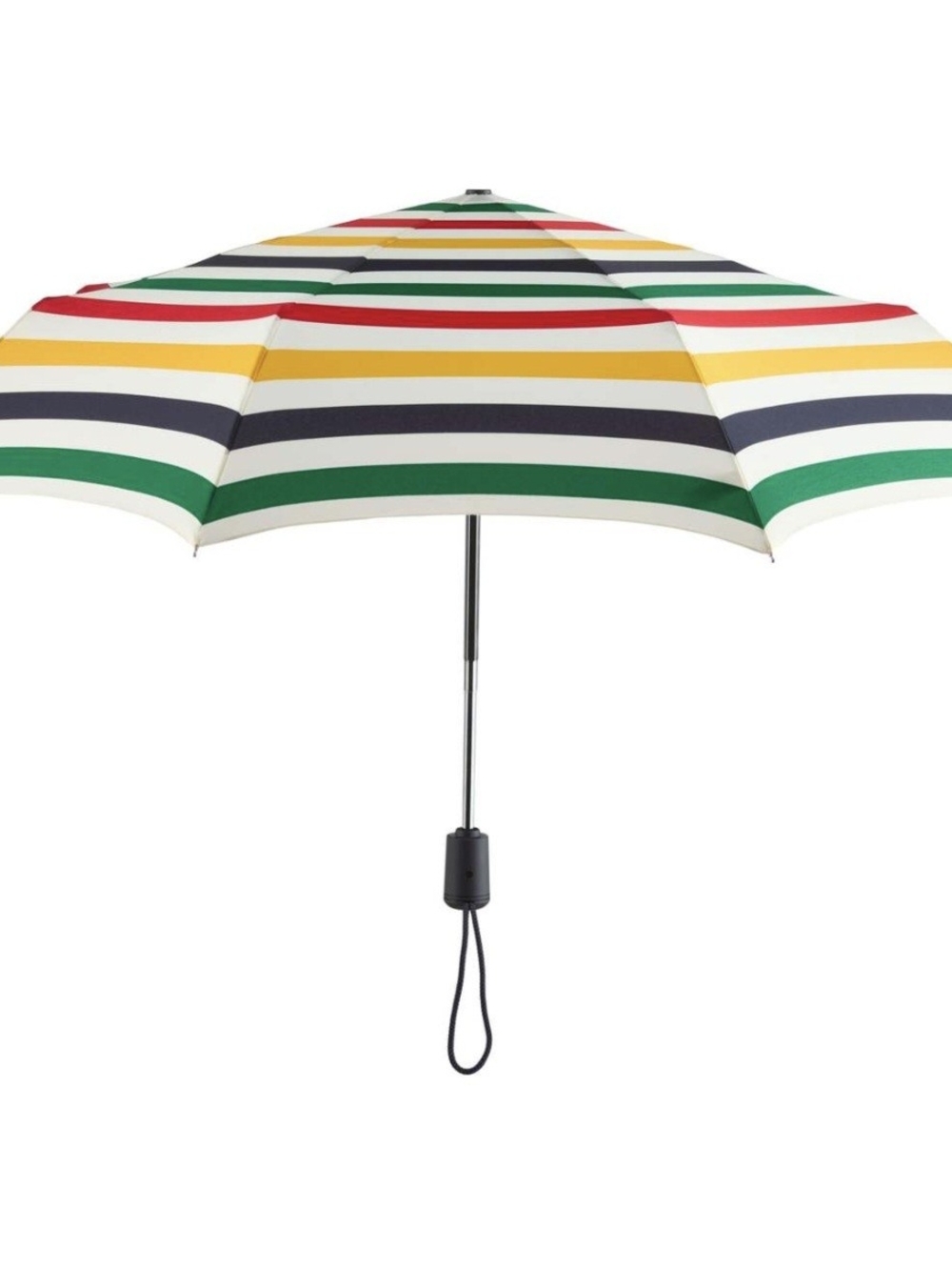 Hudson Bay Striped Compact Folding Umbrella - Multicolour NWT